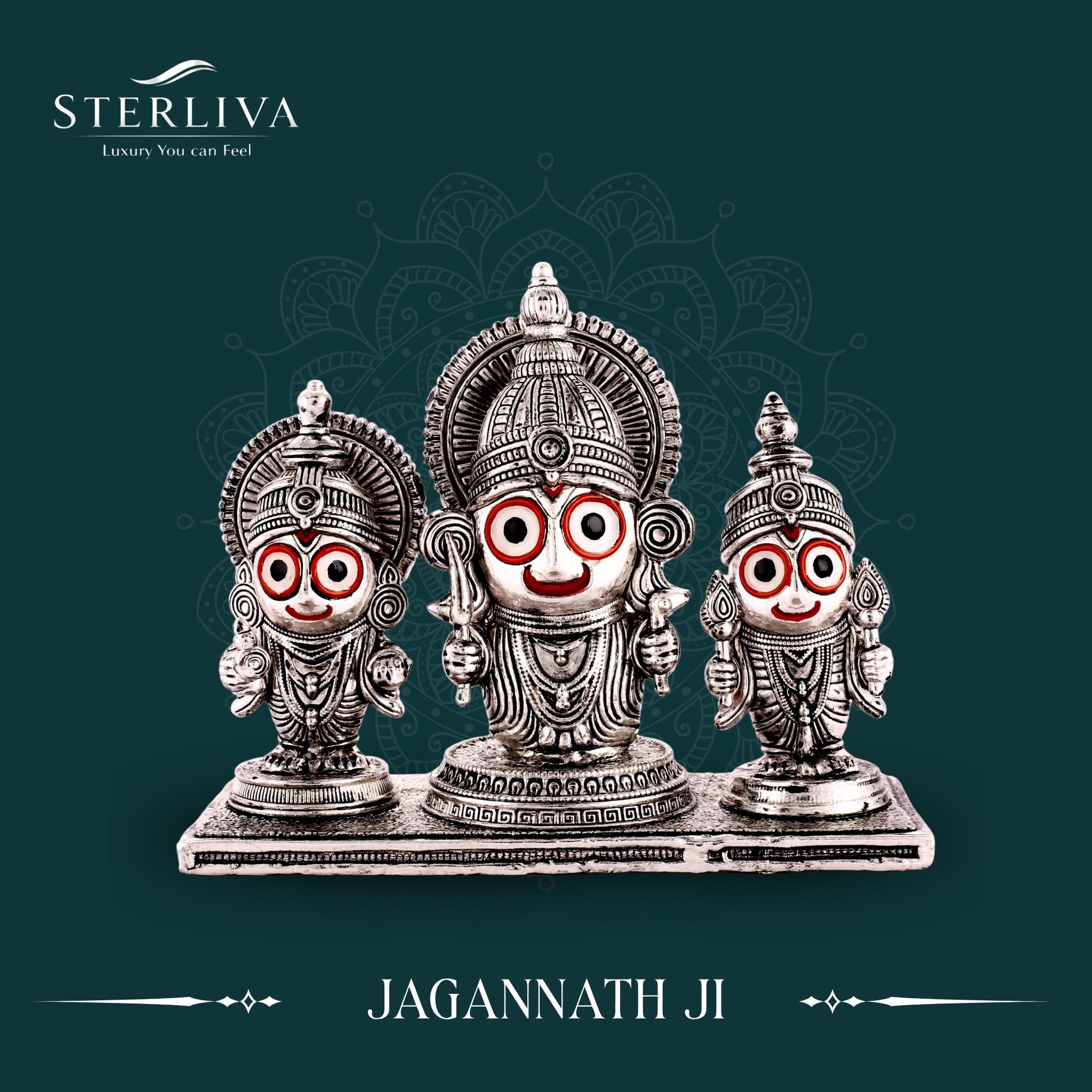 Sterliva Pure Silver Antique Oxidised Jagannath Ji Ido