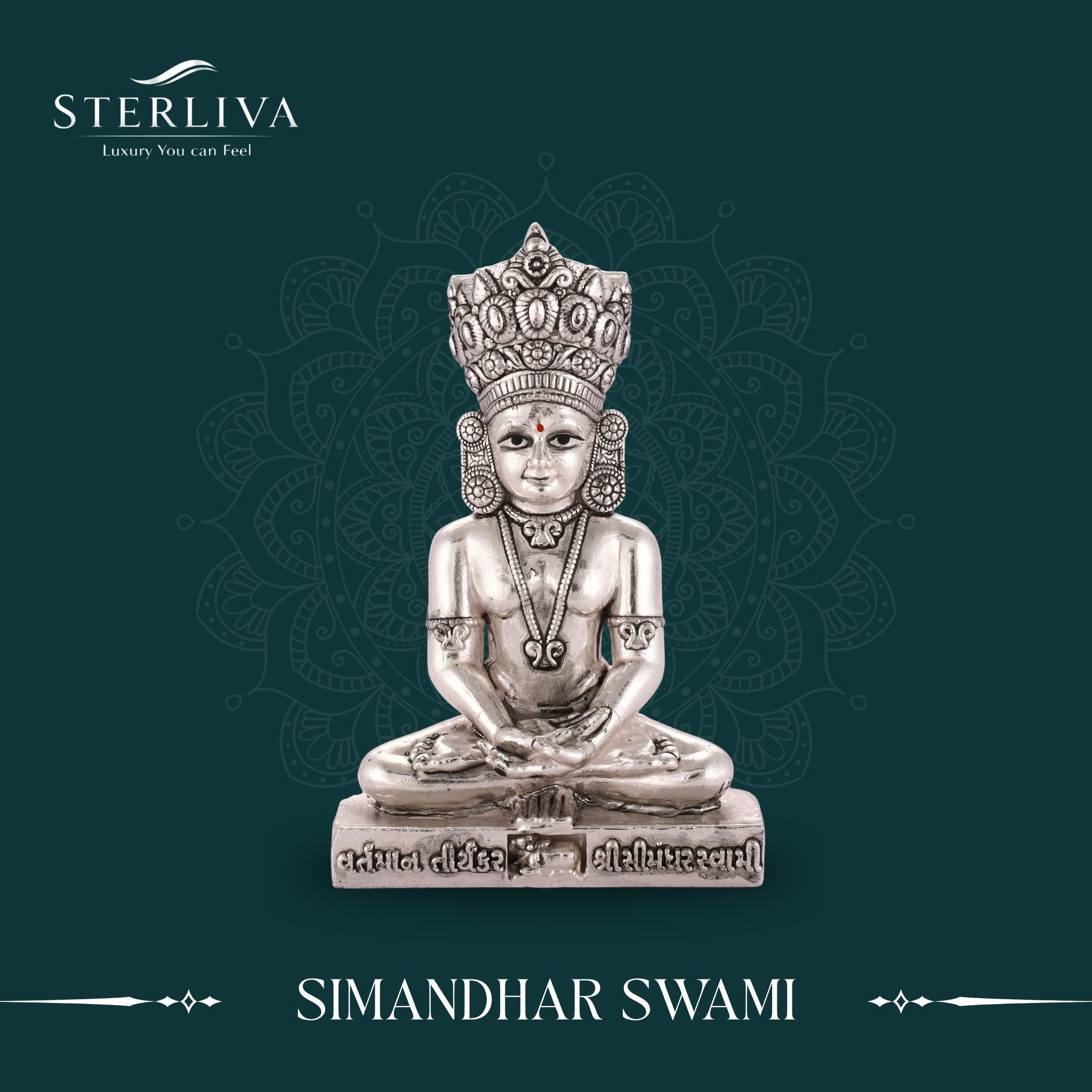 Pure Silver Simandhar Swami Idol