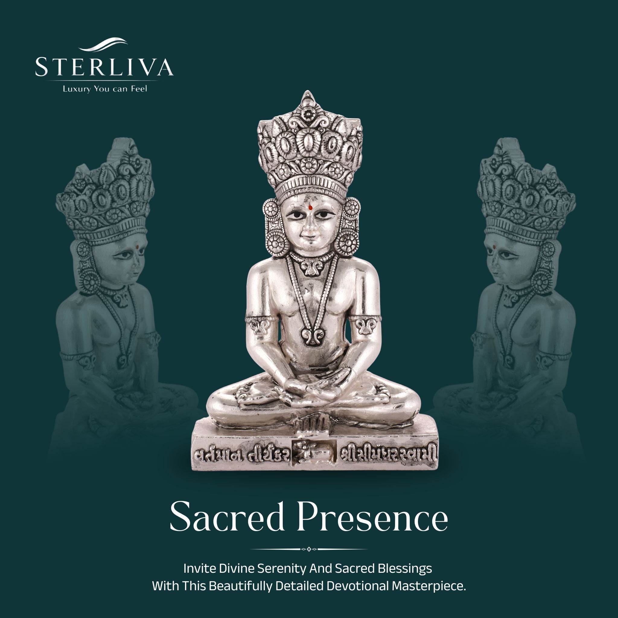 Pure Silver Simandhar Swami Idol