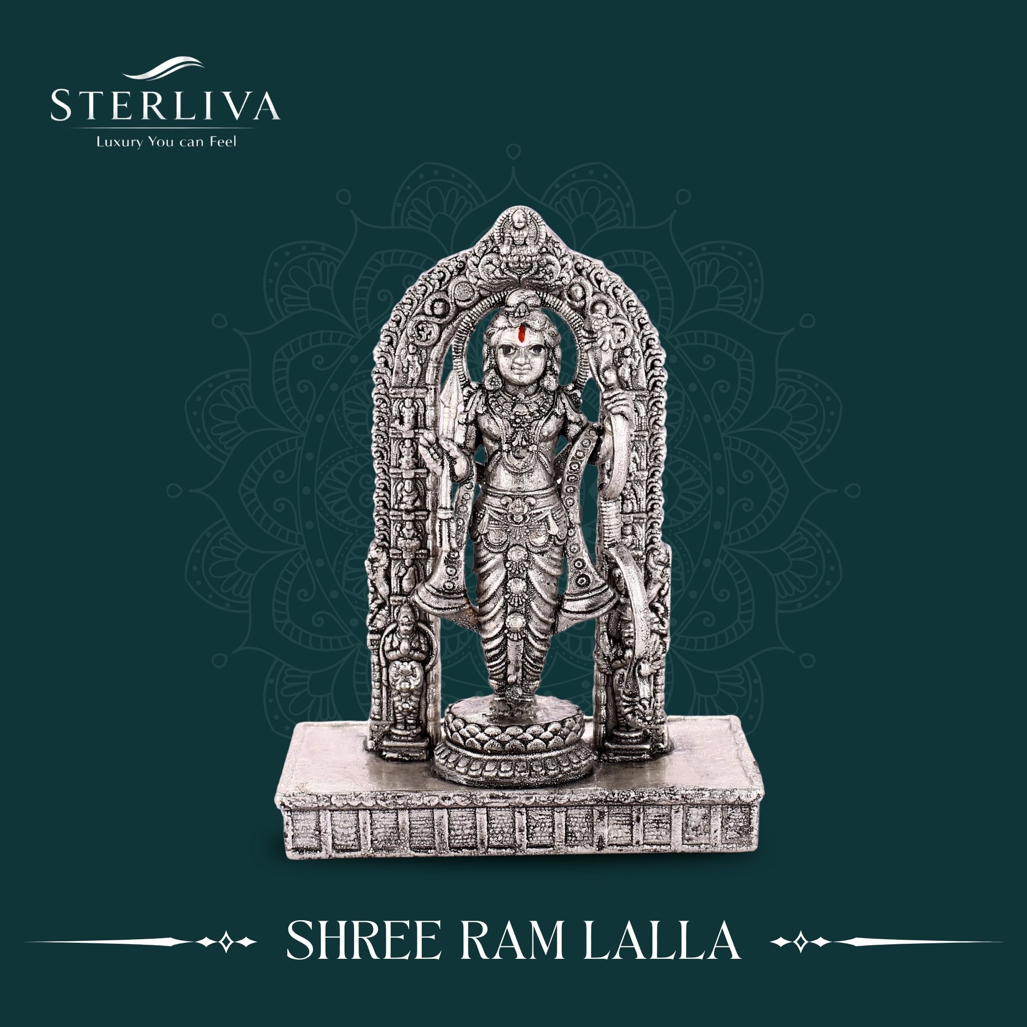 Sterliva Pure Silver Shree Ram Lalla Idol