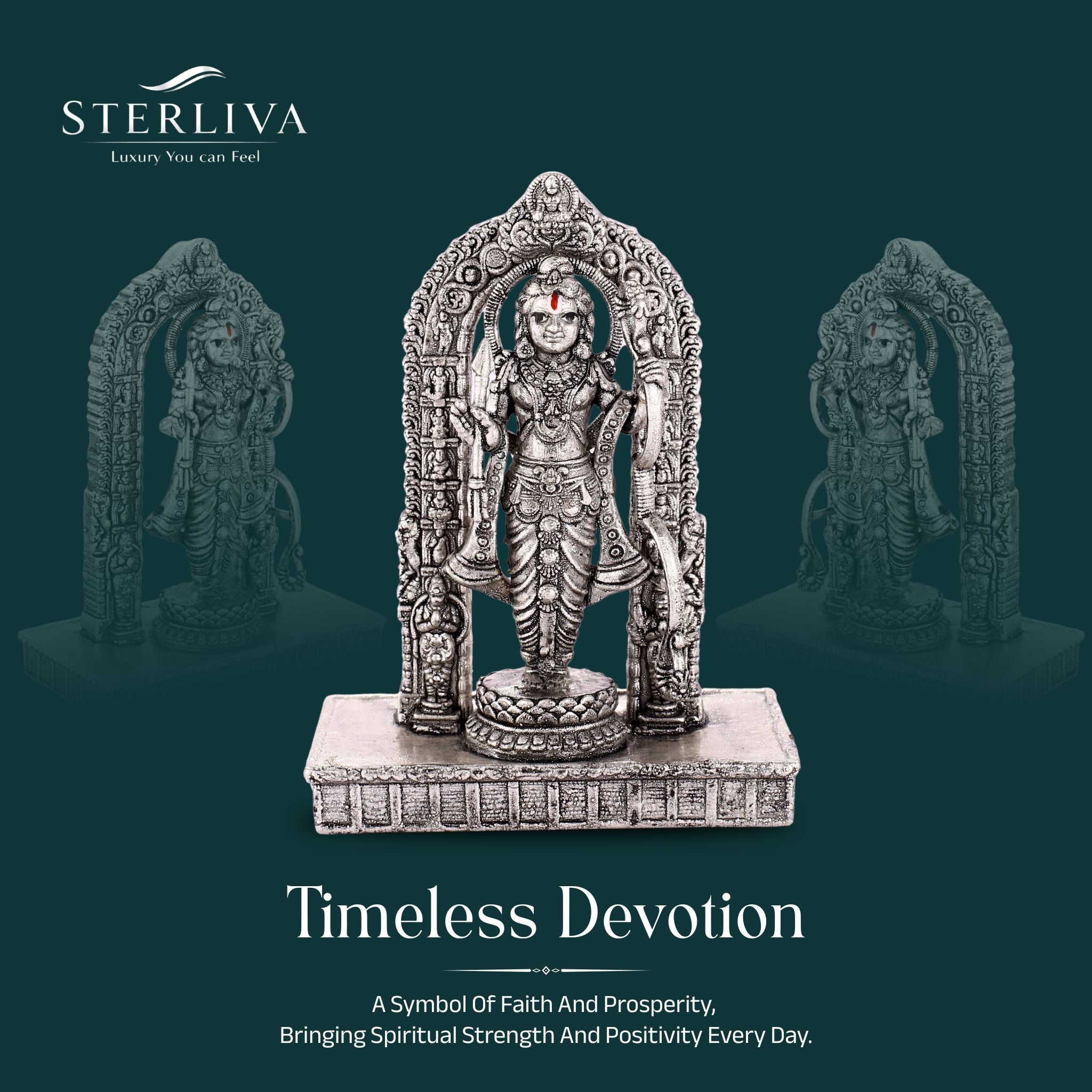Sterliva Pure Silver Shree Ram Lalla Idol