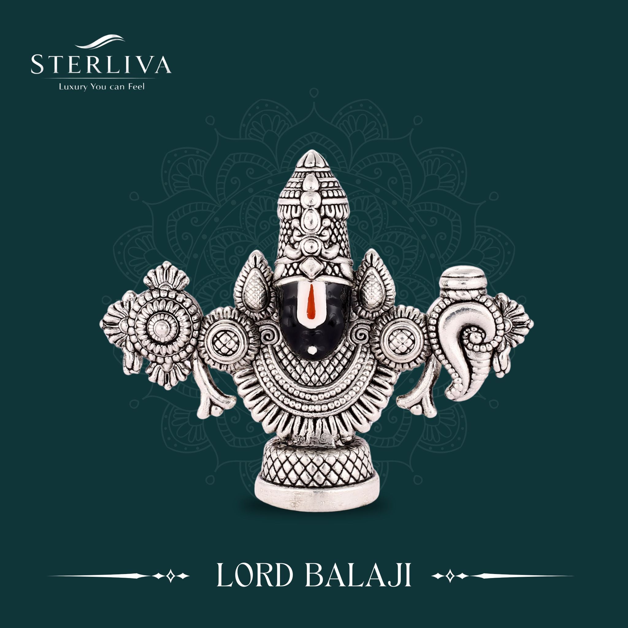 Sterliva Pure Silver Lord Balaji Idol