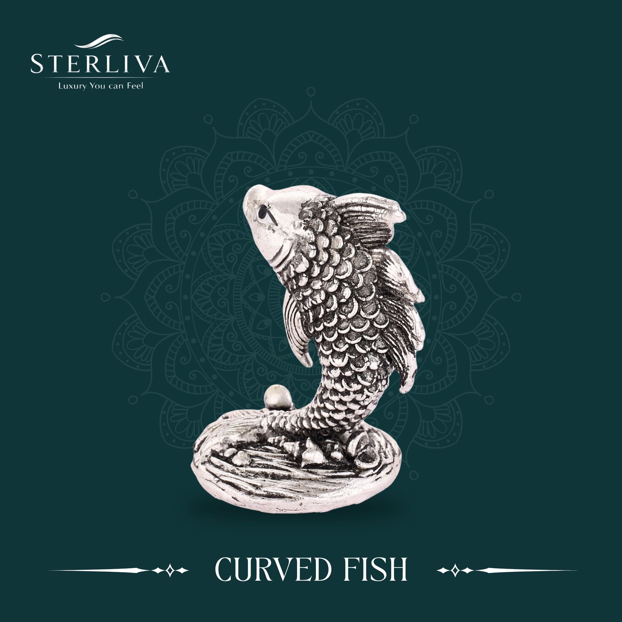 Sterliva Pure Silver Curved Fish Idol