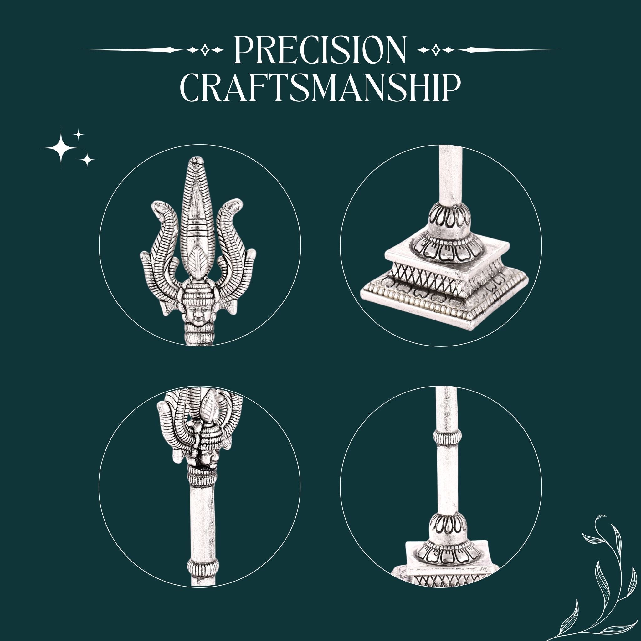 Sterliva Pure Silver Trishul Idol