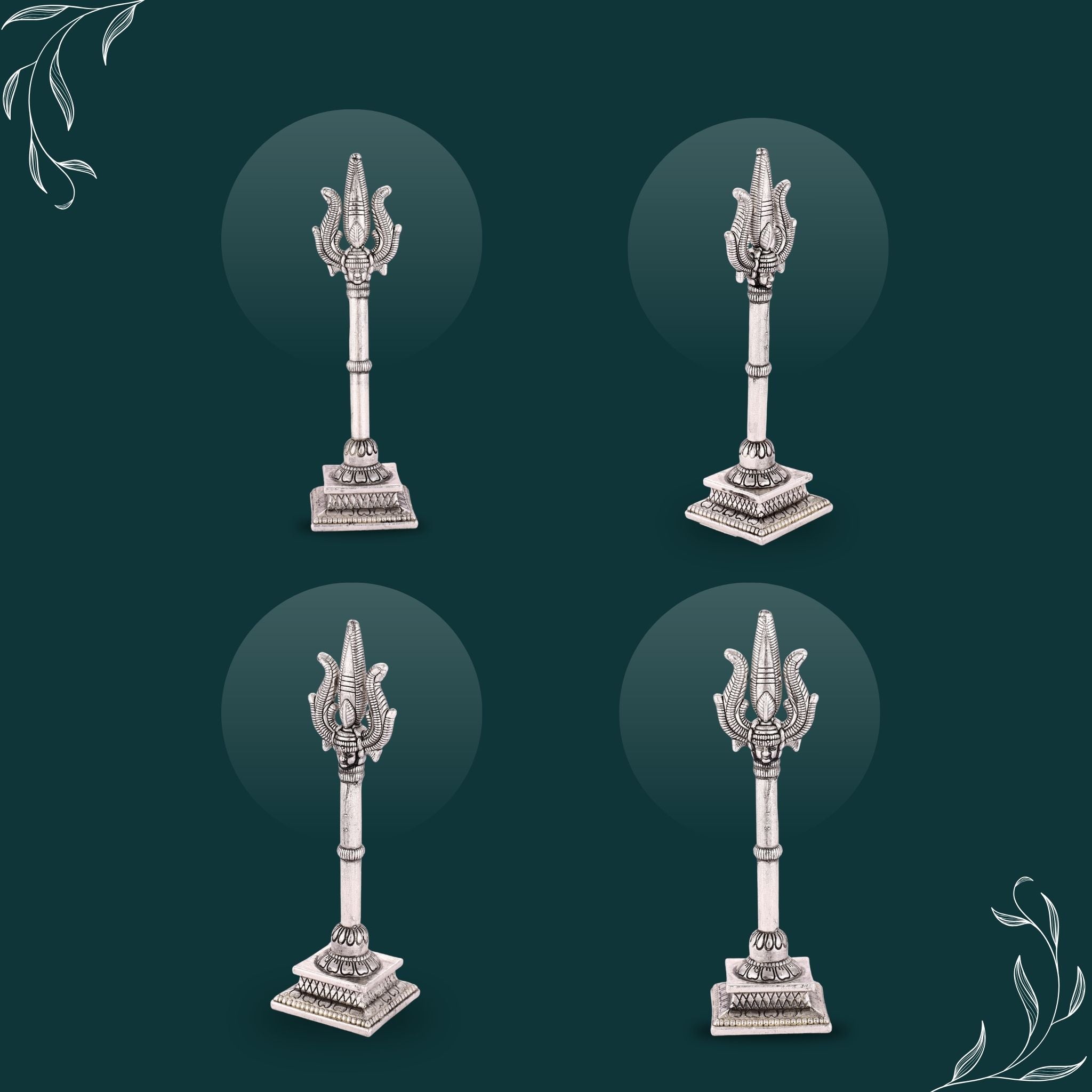 Sterliva Pure Silver Trishul Idol