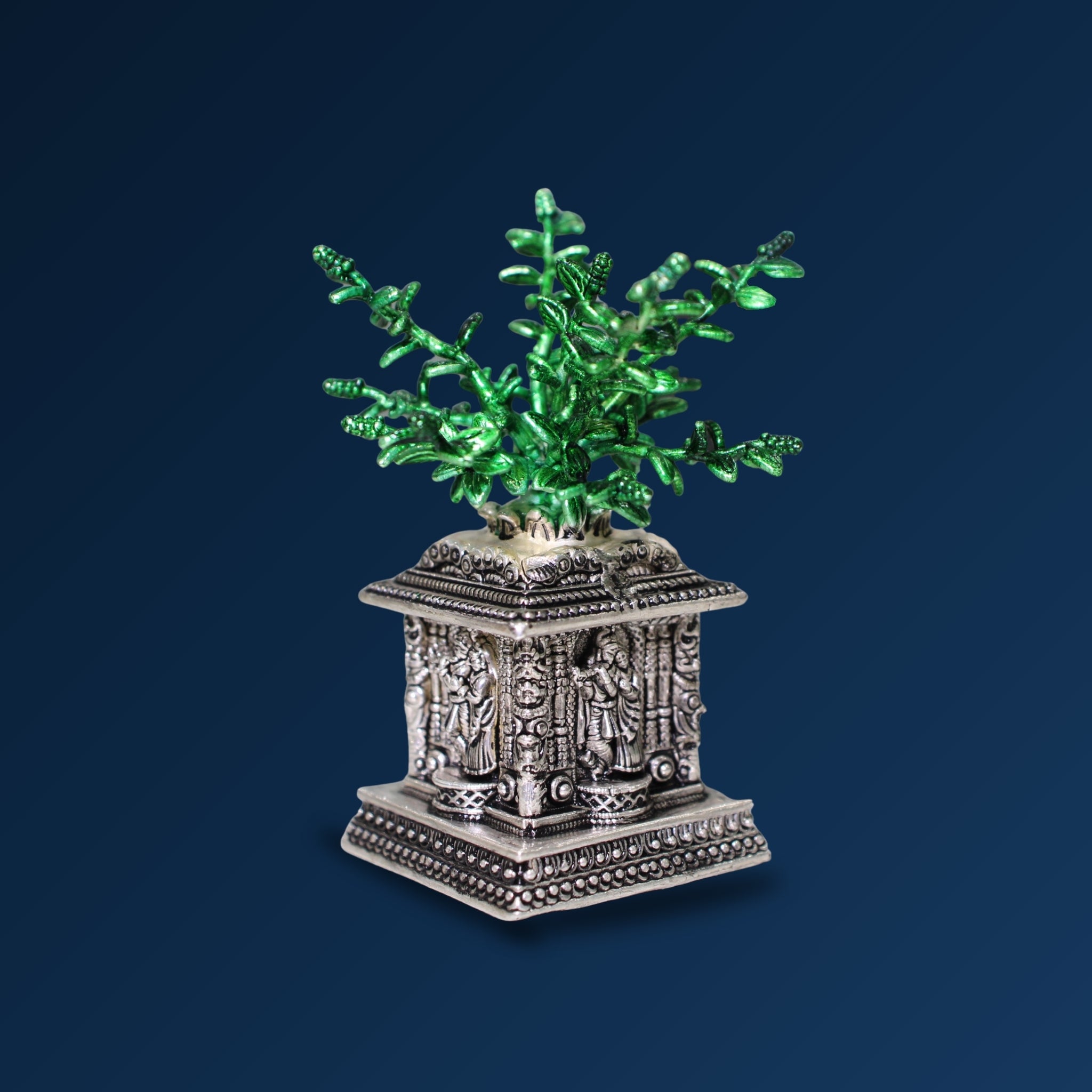 STERLIVA Pure Silver Tulsi Plant Idol
