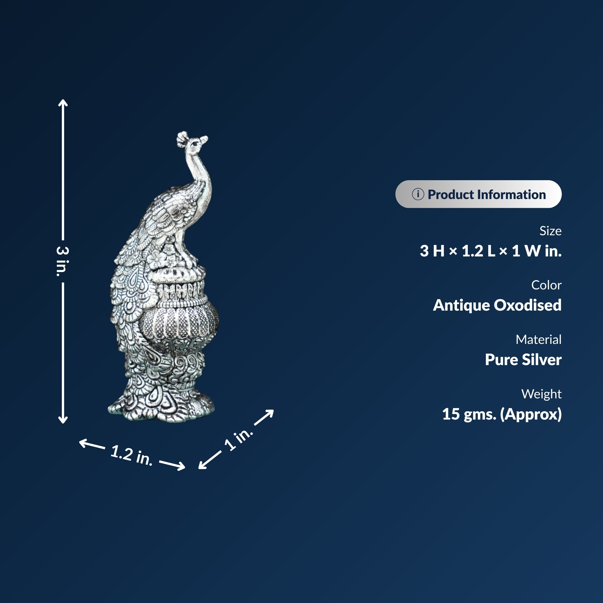STERLIVA Pure Silver Peacock Idol