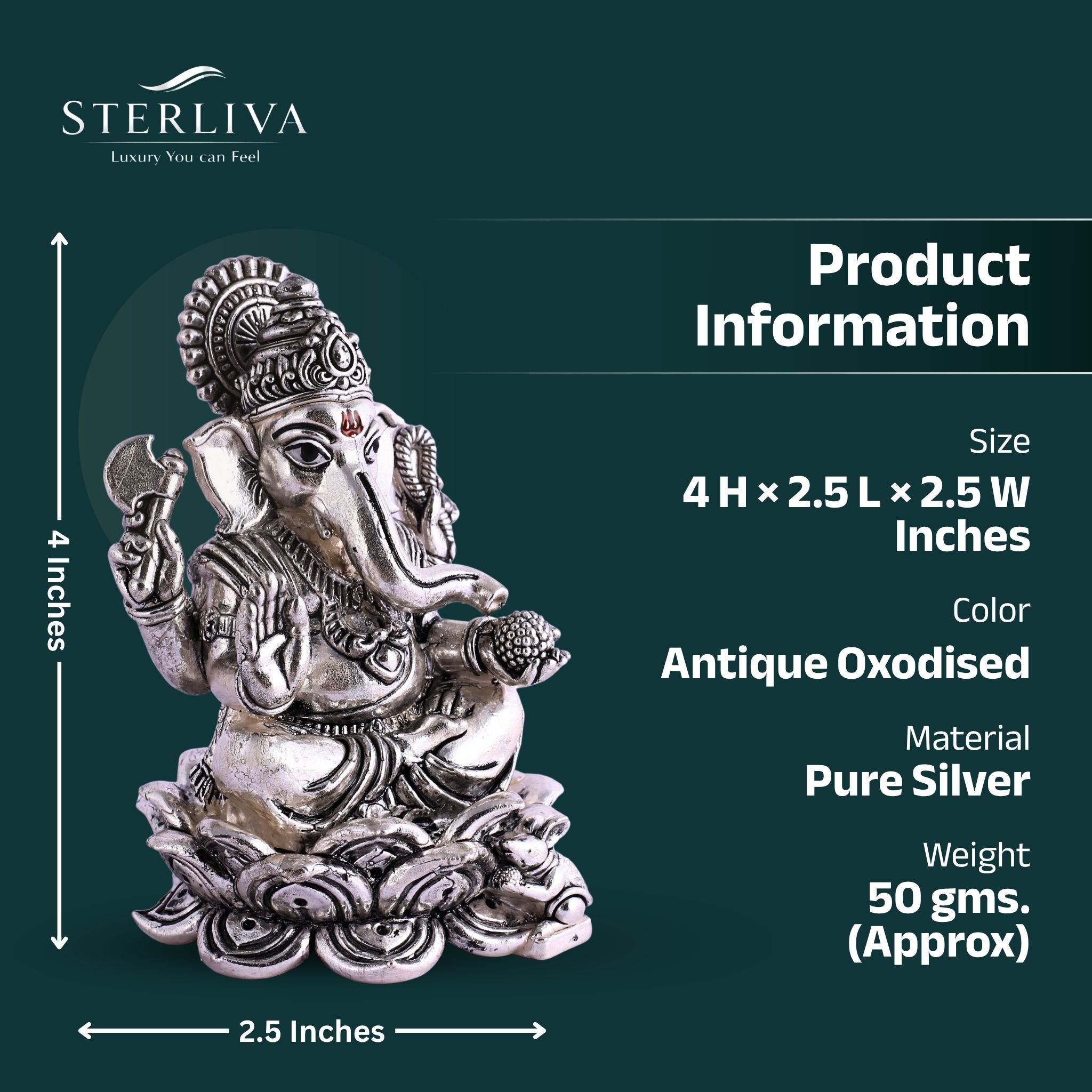 Ganesh (Table) Pure Silver Idol