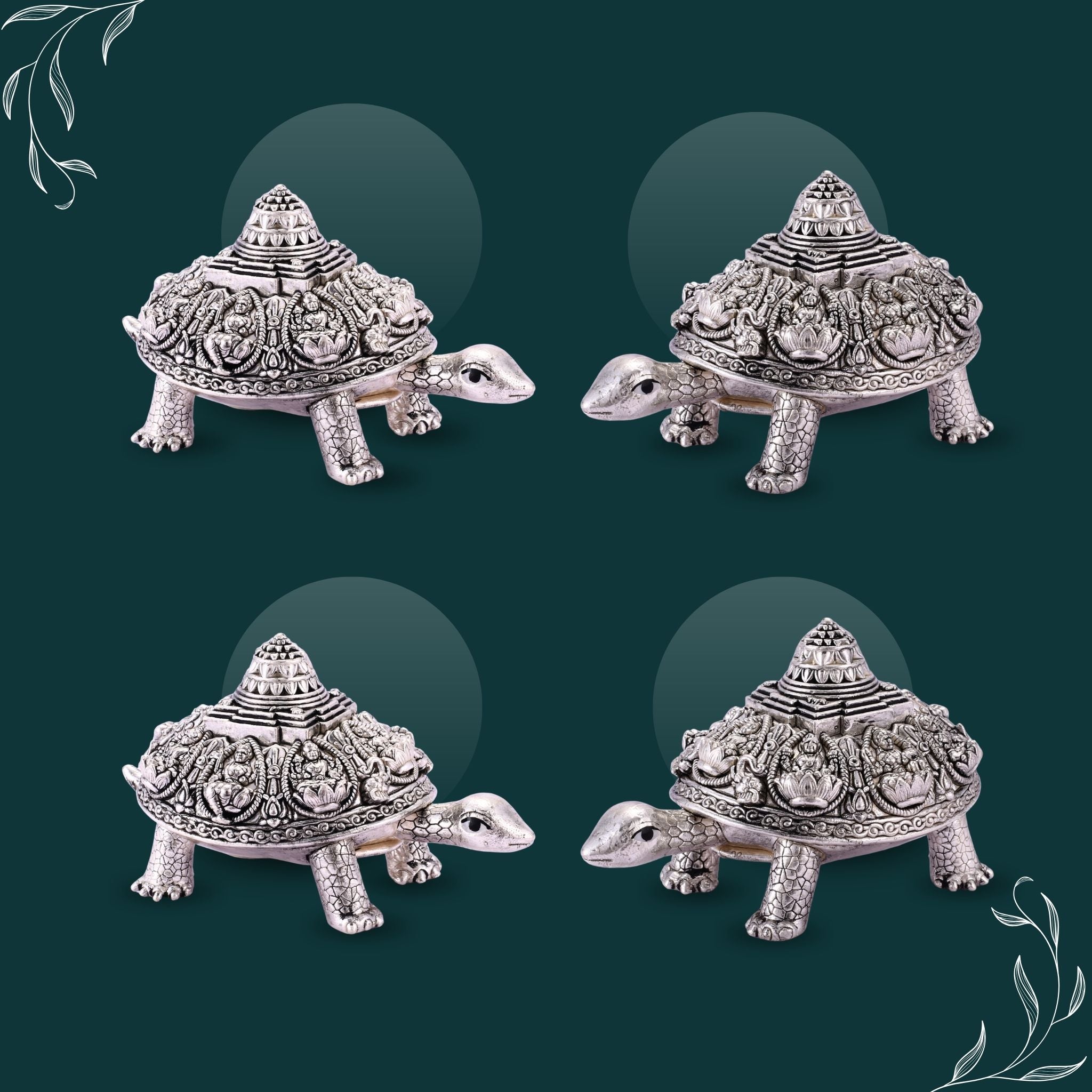 Ashta Laxmi Tortoise Pure Silver Statue