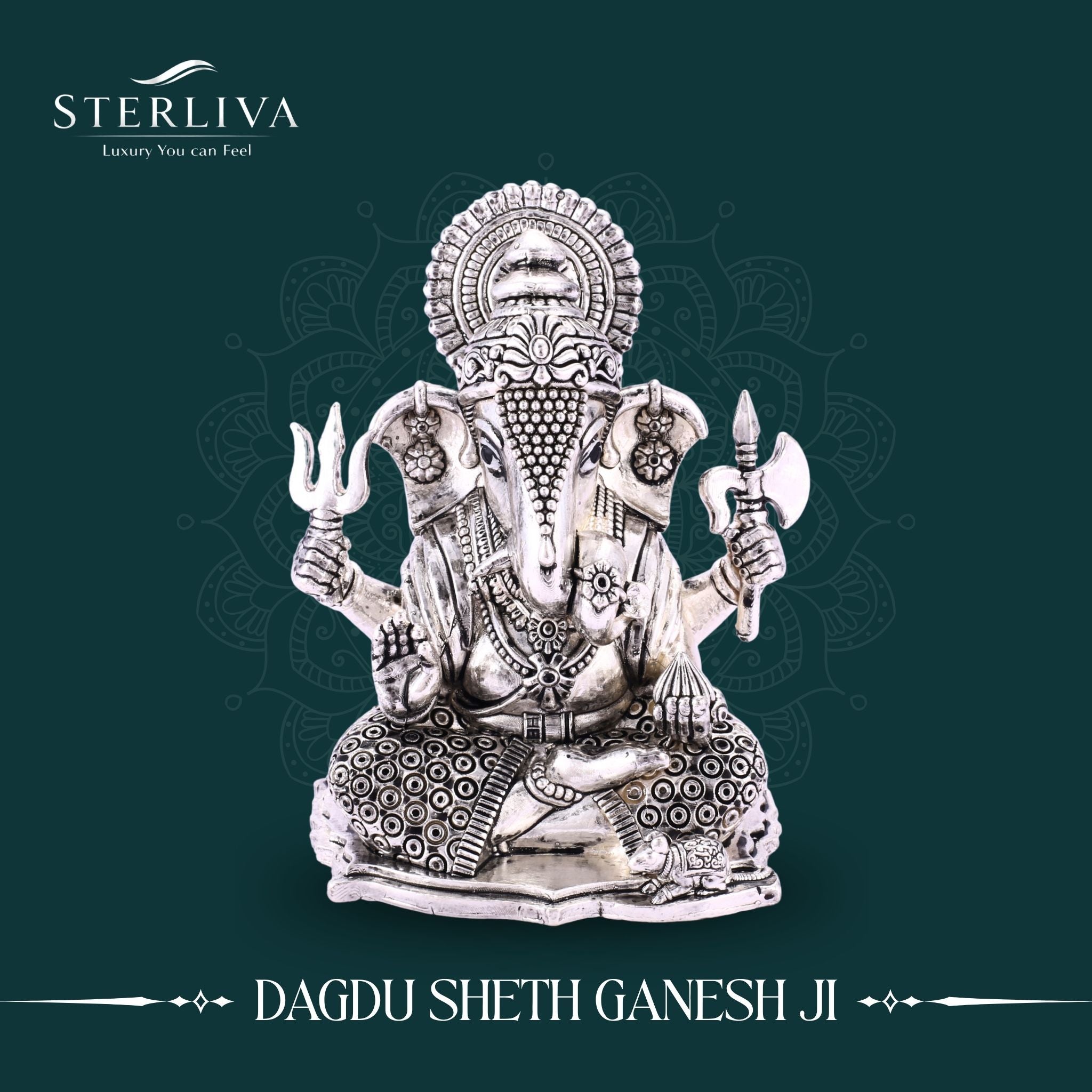 Dagdu Sheth Ganpati Pure Silver Idol