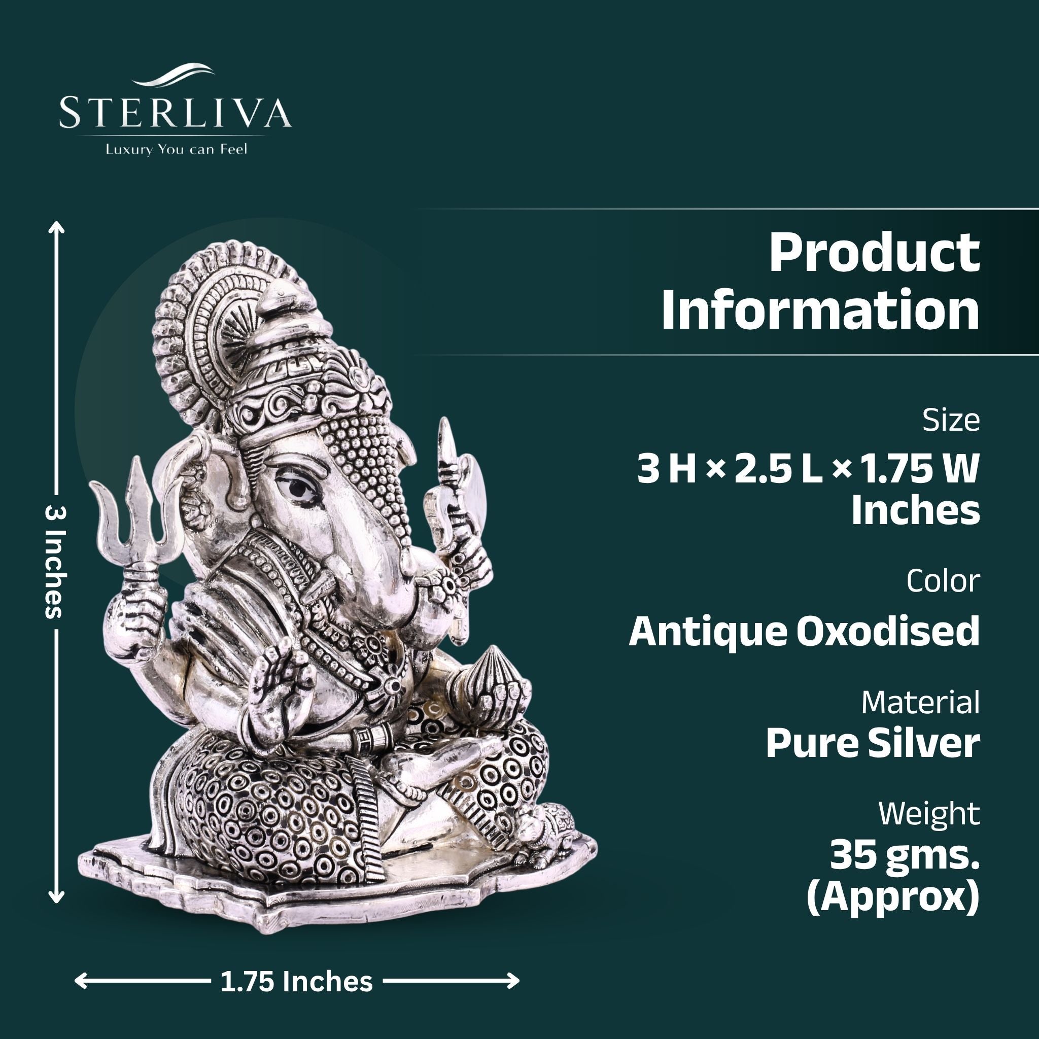 Dagdu Sheth Ganpati Pure Silver Idol