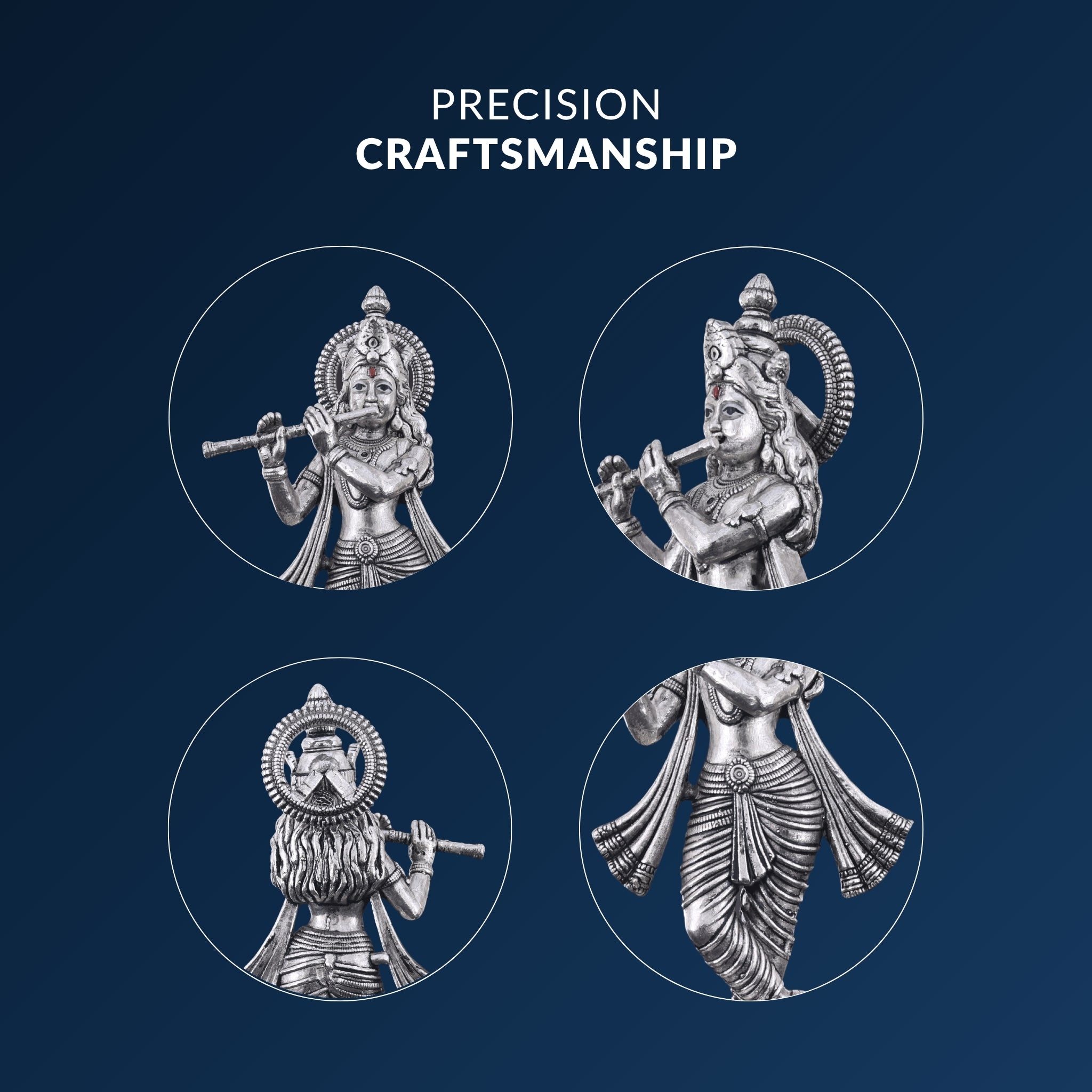 STERLIVA Pure Silver Murlidhar Krishna Idol
