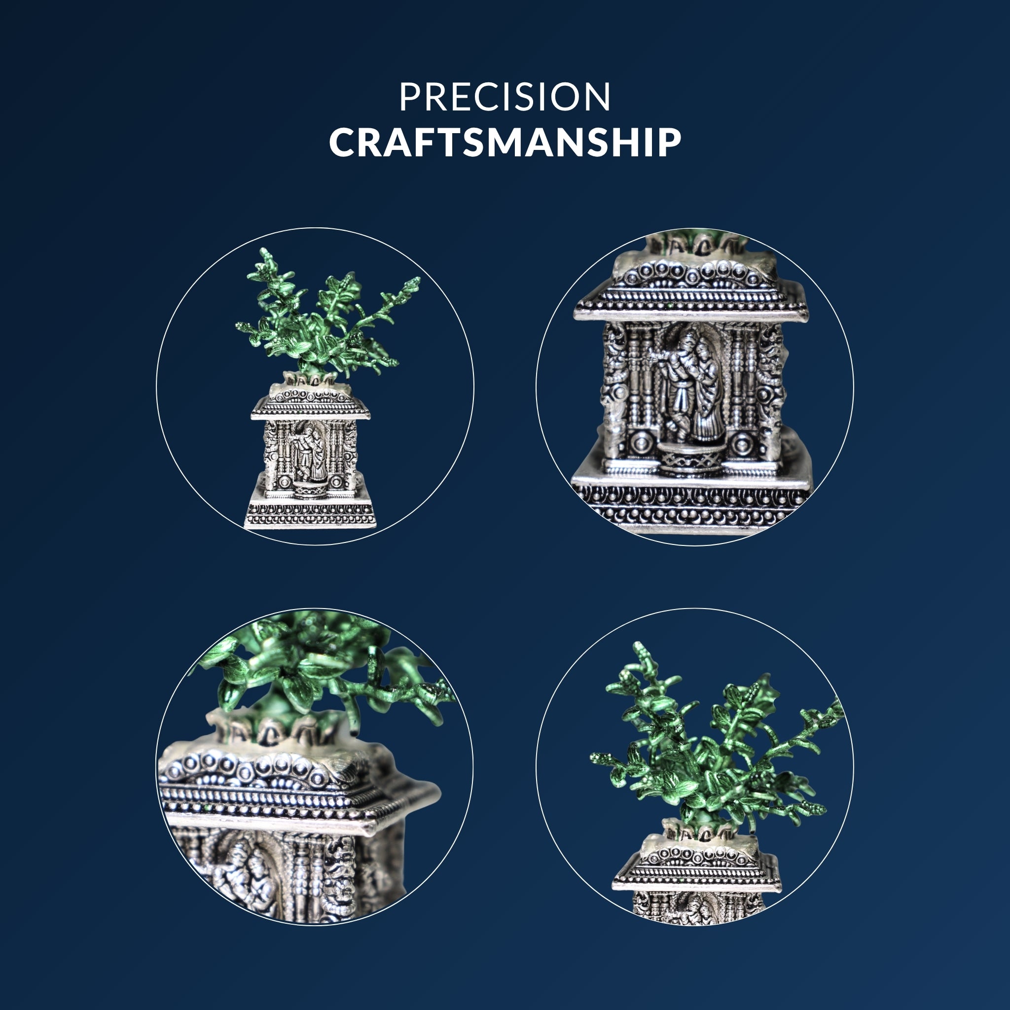 STERLIVA Pure Silver Tulsi Plant Idol