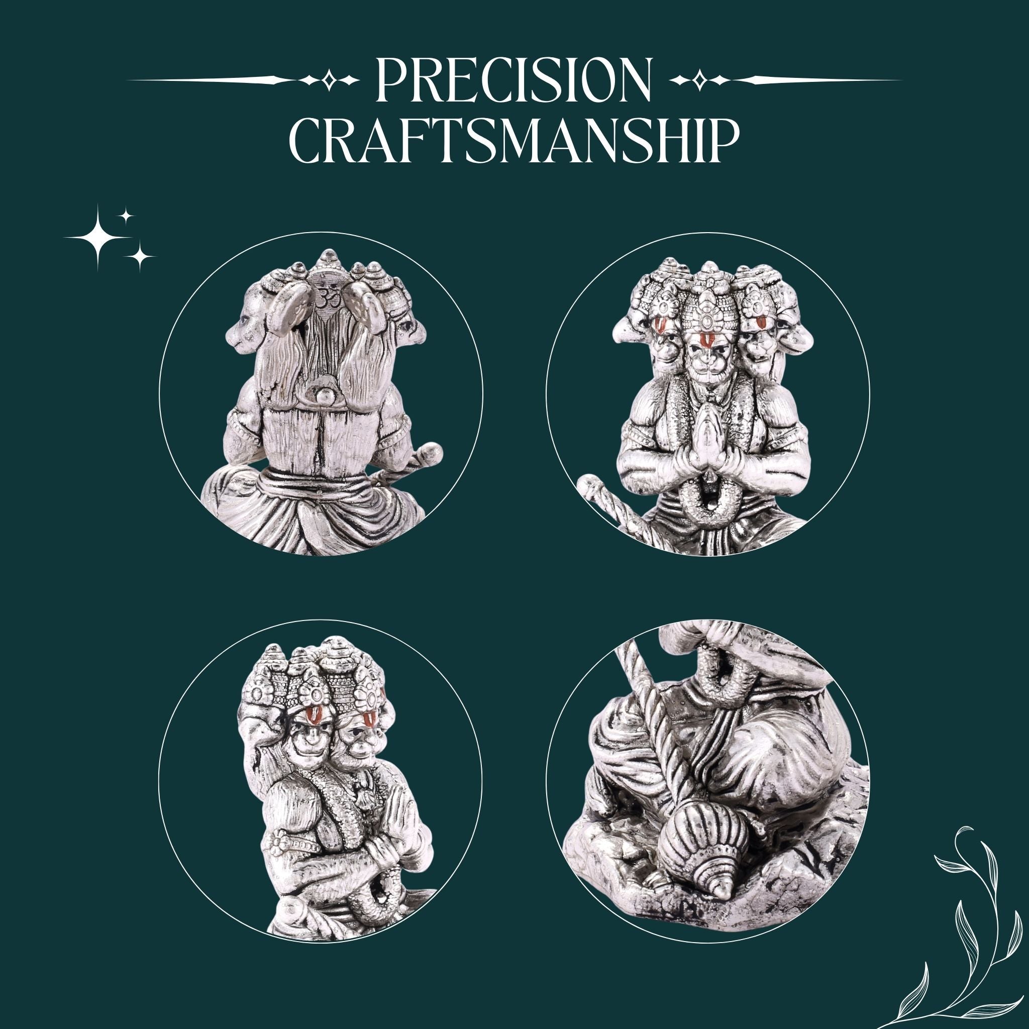 Panchmukhi Hanuman Ji Pure Silver Idol
