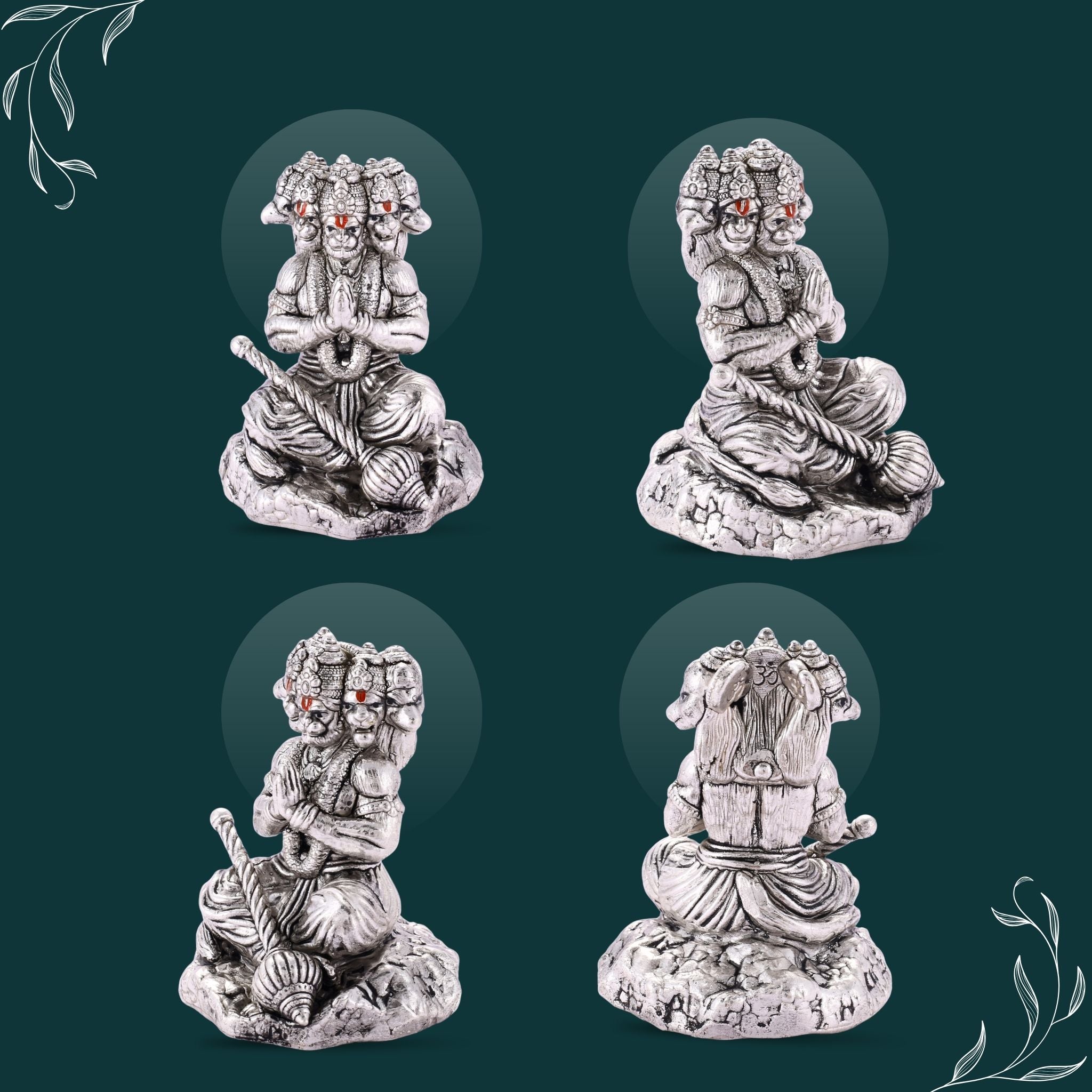 Panchmukhi Hanuman Ji Pure Silver Idol