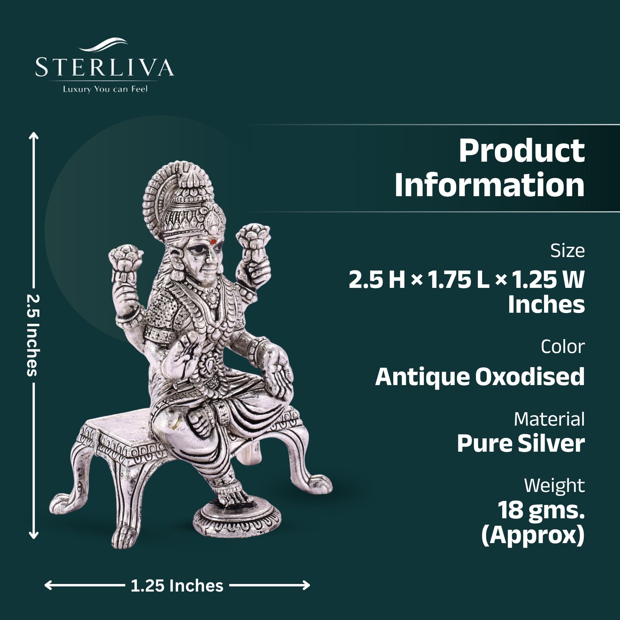 Maa Laxmi (Table) Pure Silver Idol