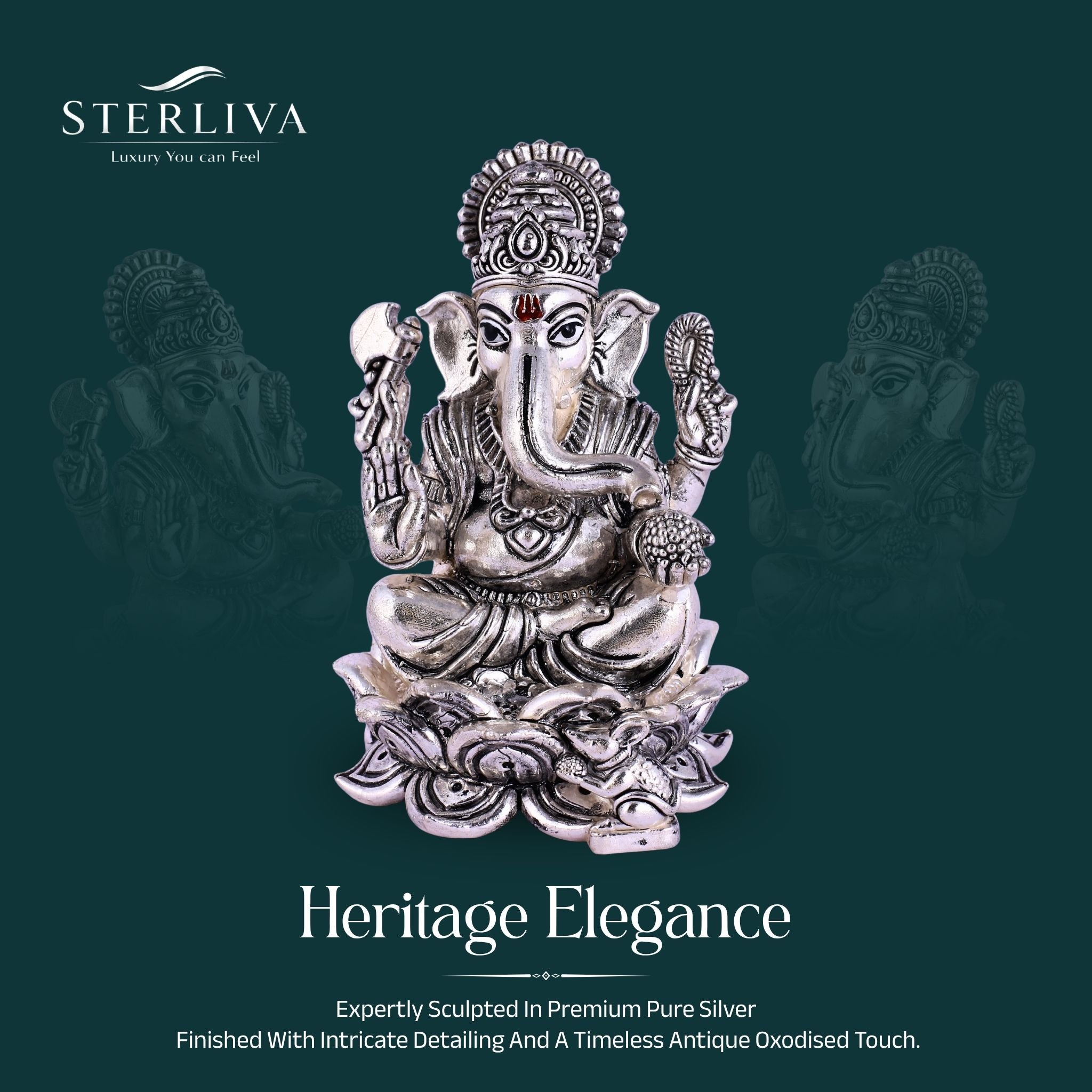 Ganesh (Table) Pure Silver Idol