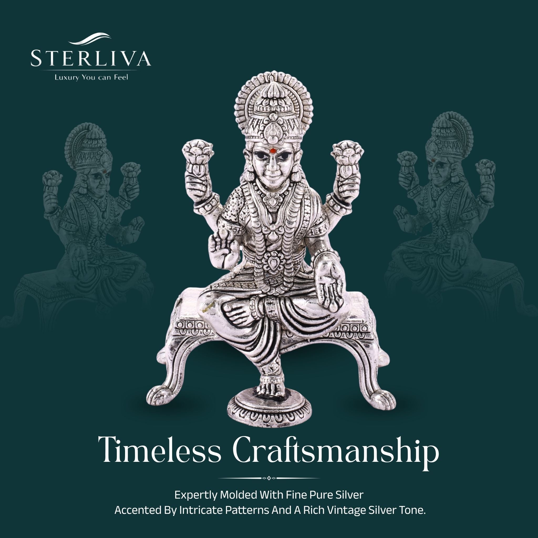 Maa Laxmi (Table) Pure Silver Idol