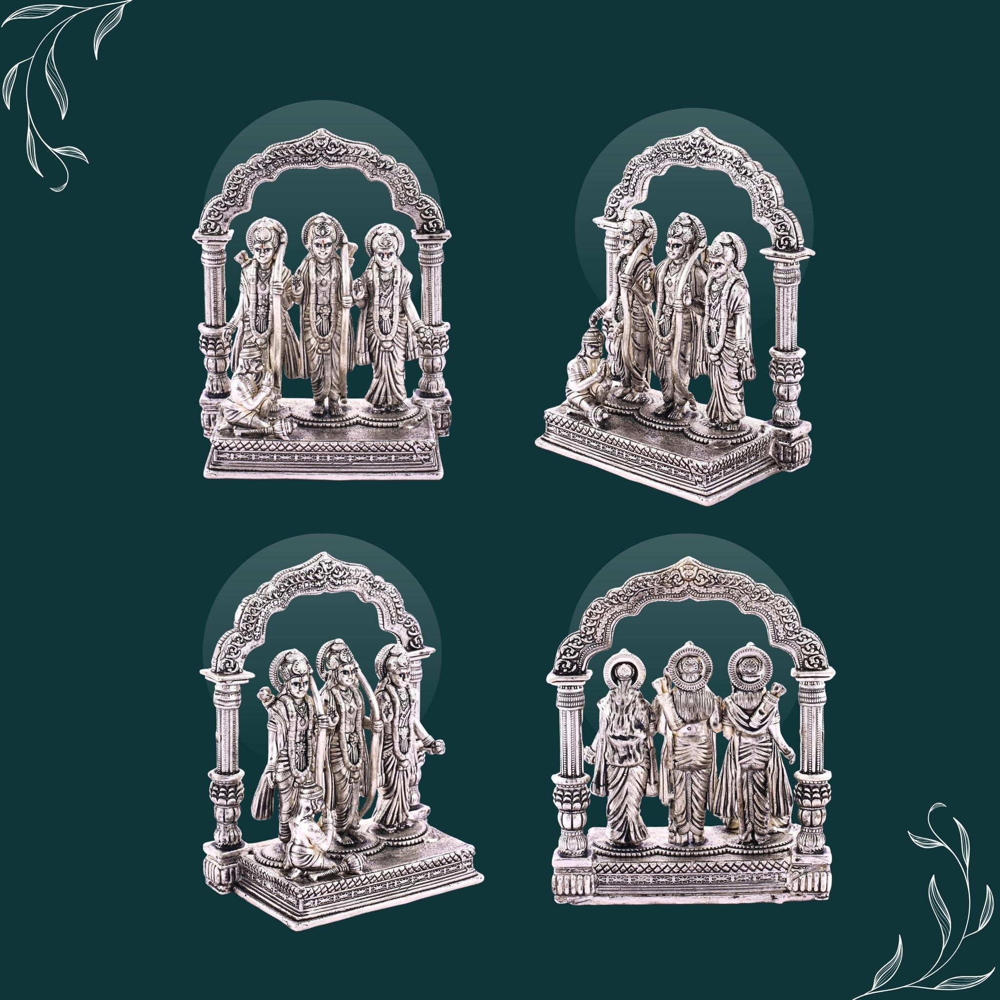 Sterliva Pure Silver Shree Ram Darbar Idol