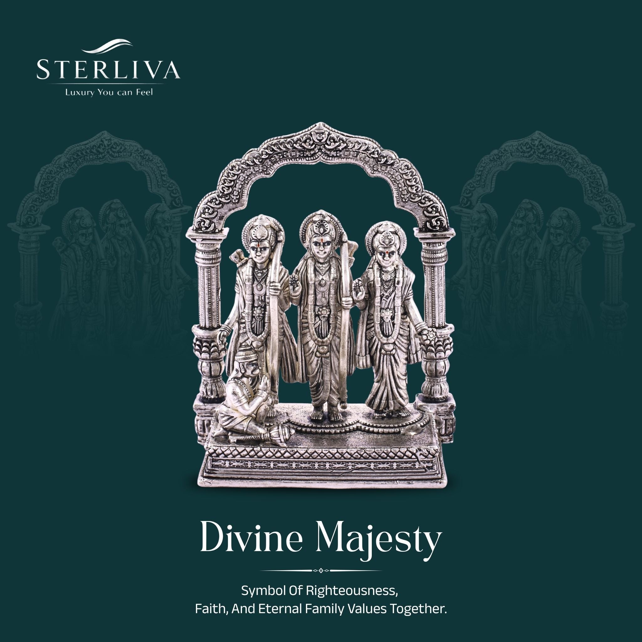 Sterliva Pure Silver Shree Ram Darbar Idol