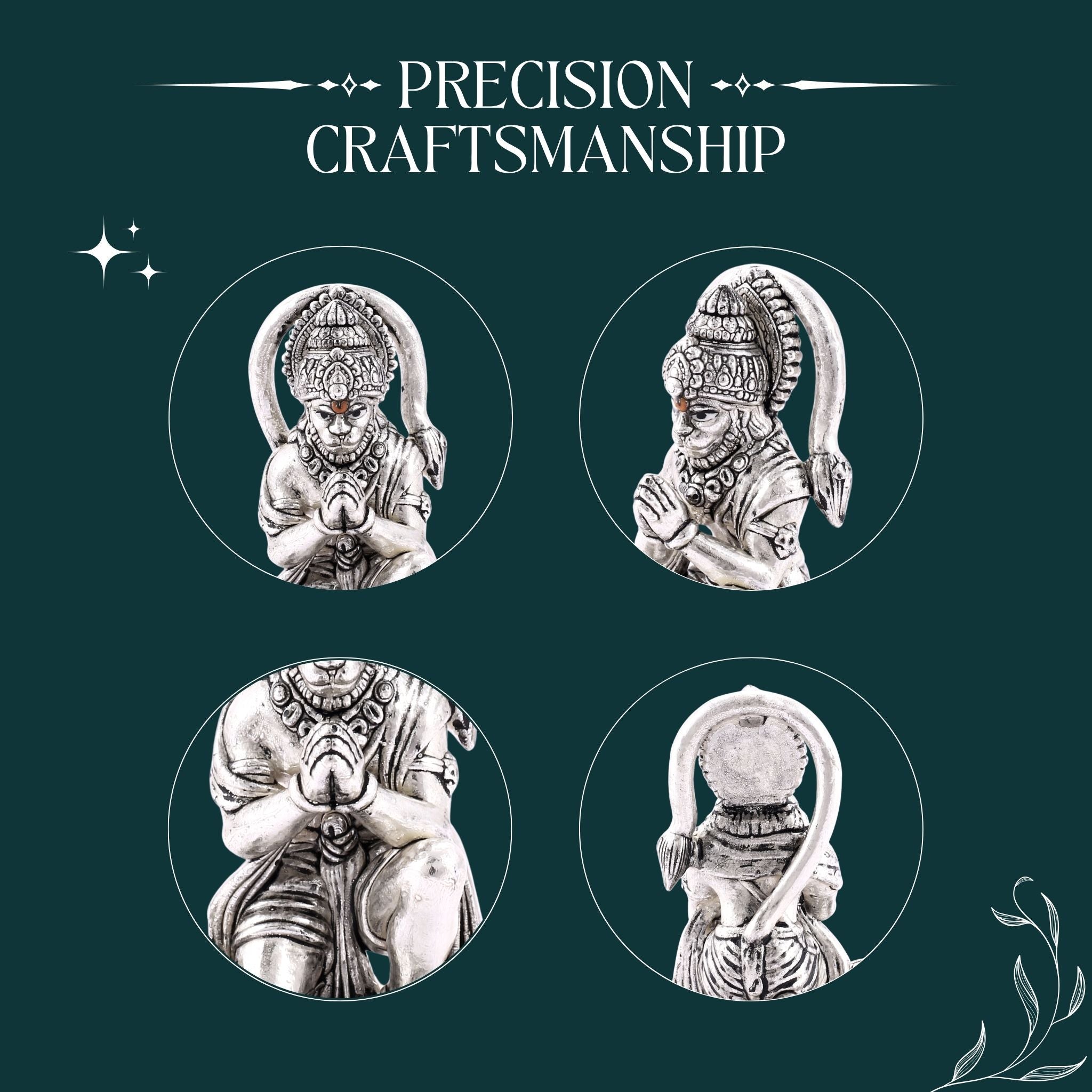 Sterliva Pure Silver Lord Hanuman Ji Sitting Idol