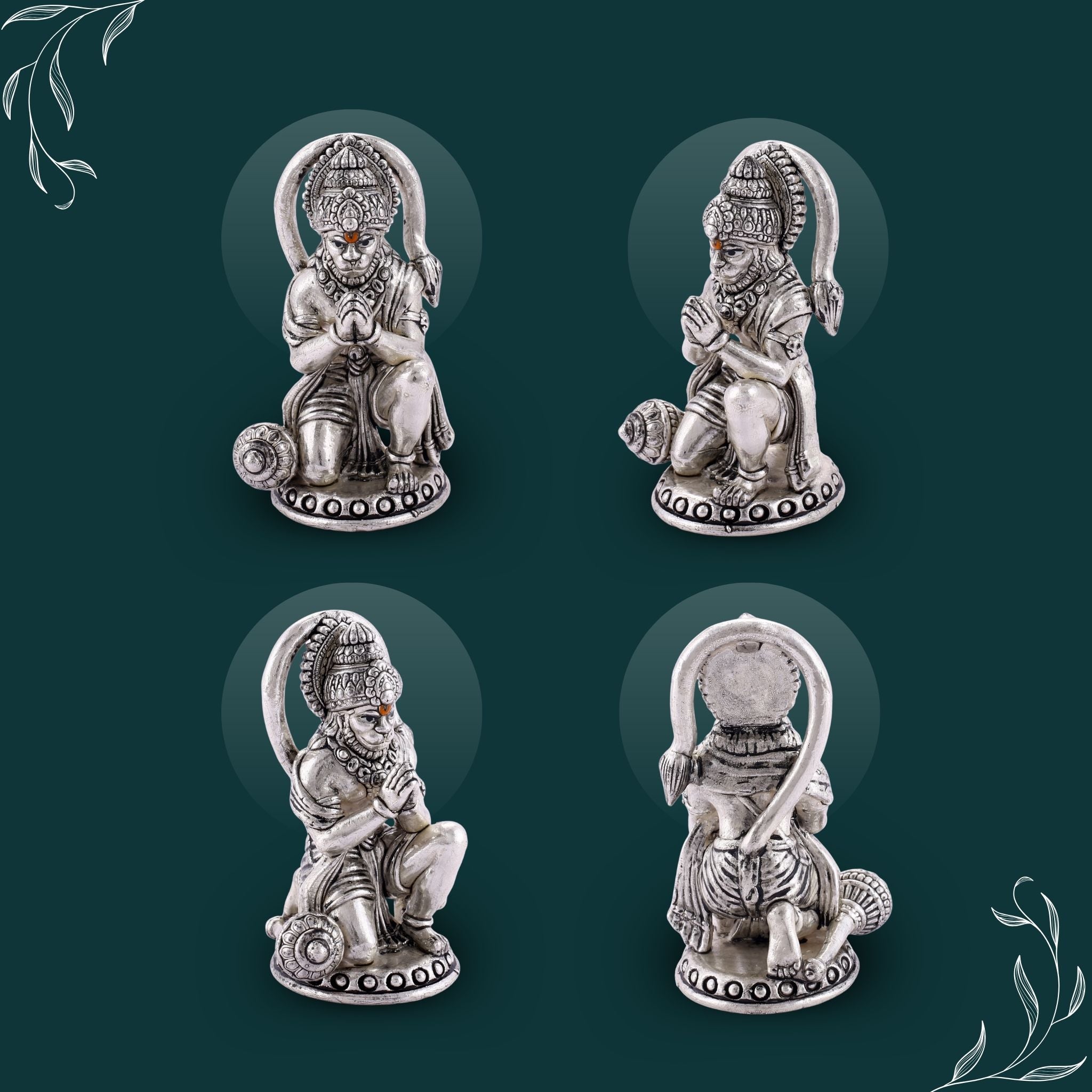 Sterliva Pure Silver Lord Hanuman Ji Sitting Idol