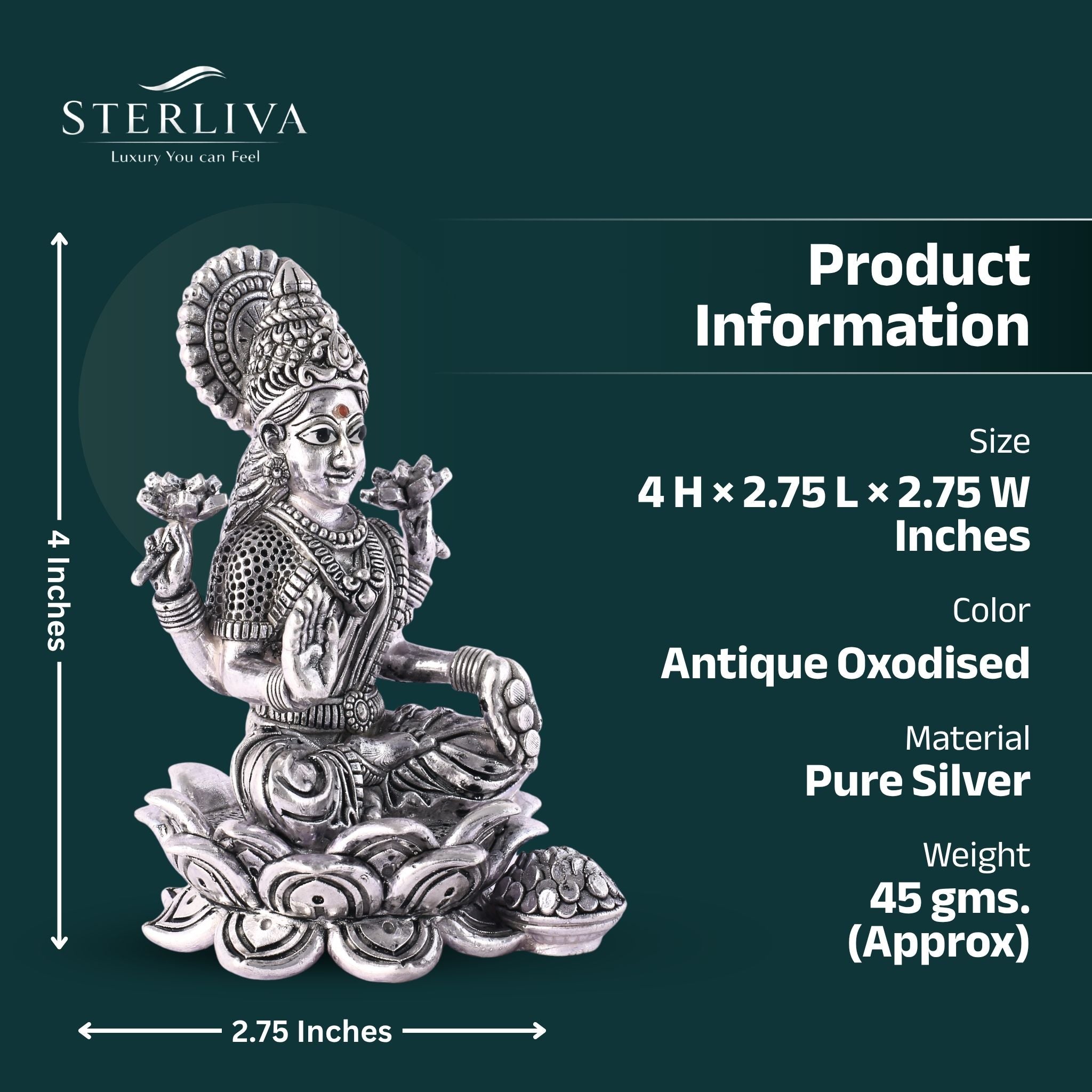 Sterliva Maa Laxmi Silver Idol