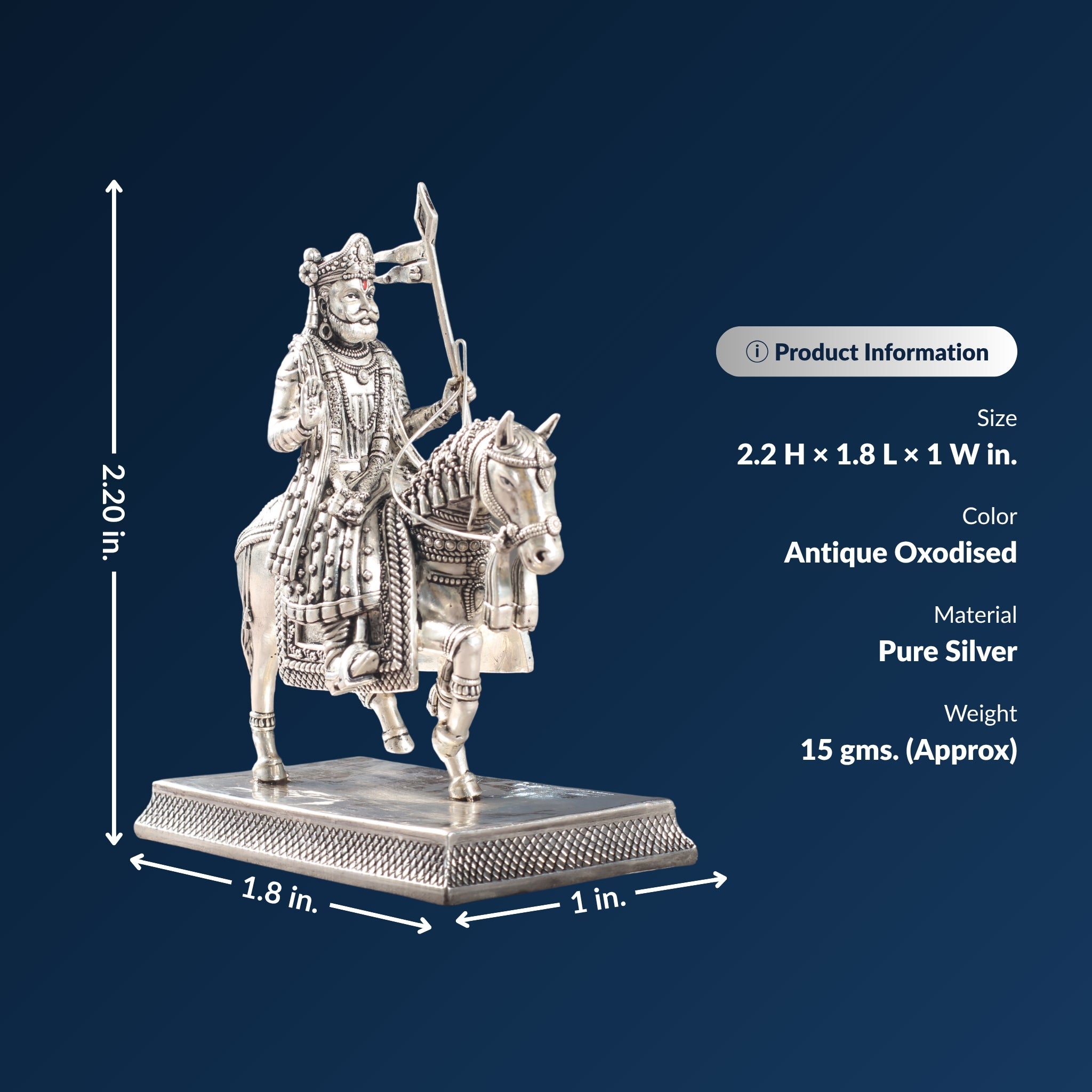 Sterliva Pure Silver Ramdev Ji Idol