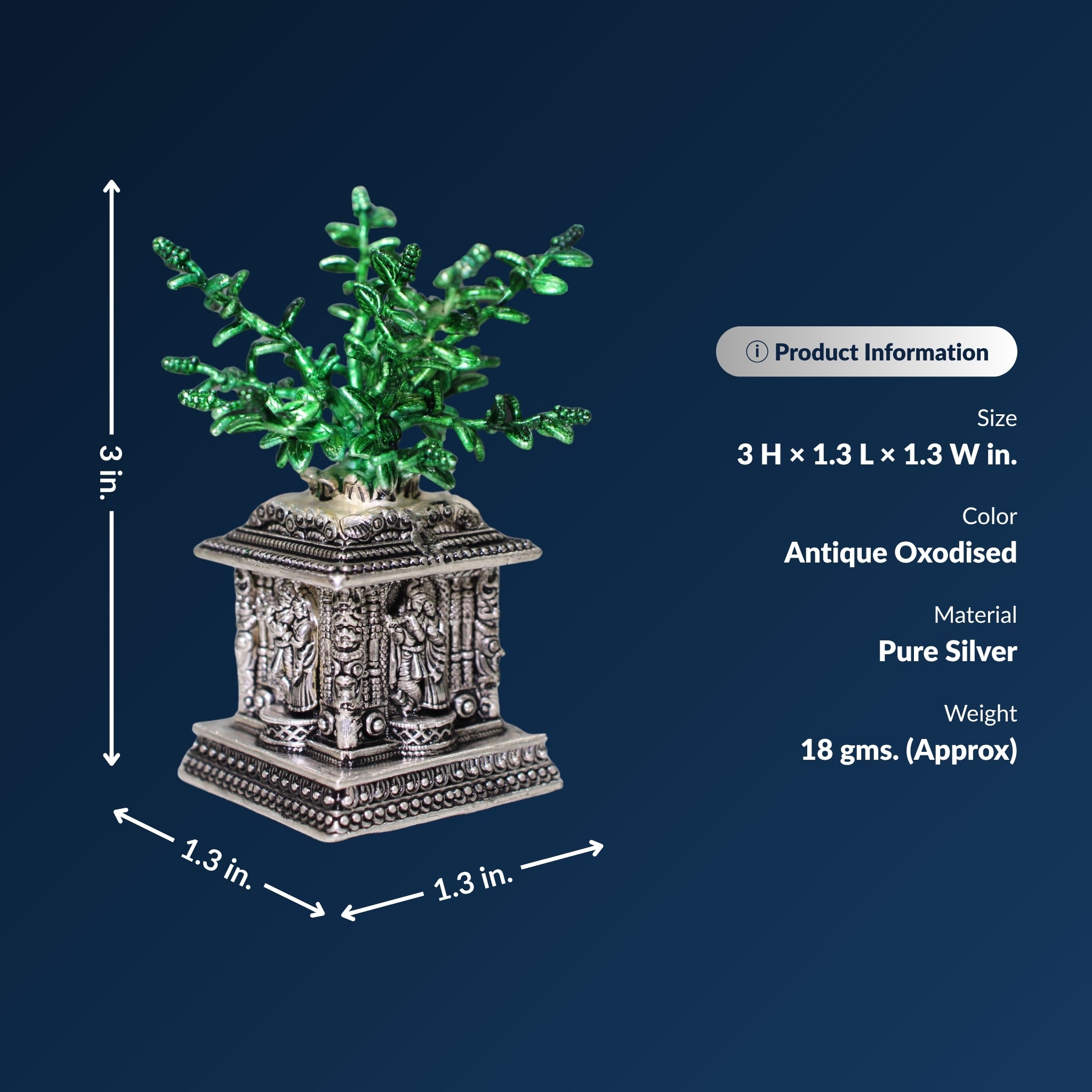 STERLIVA Pure Silver Tulsi Plant Idol